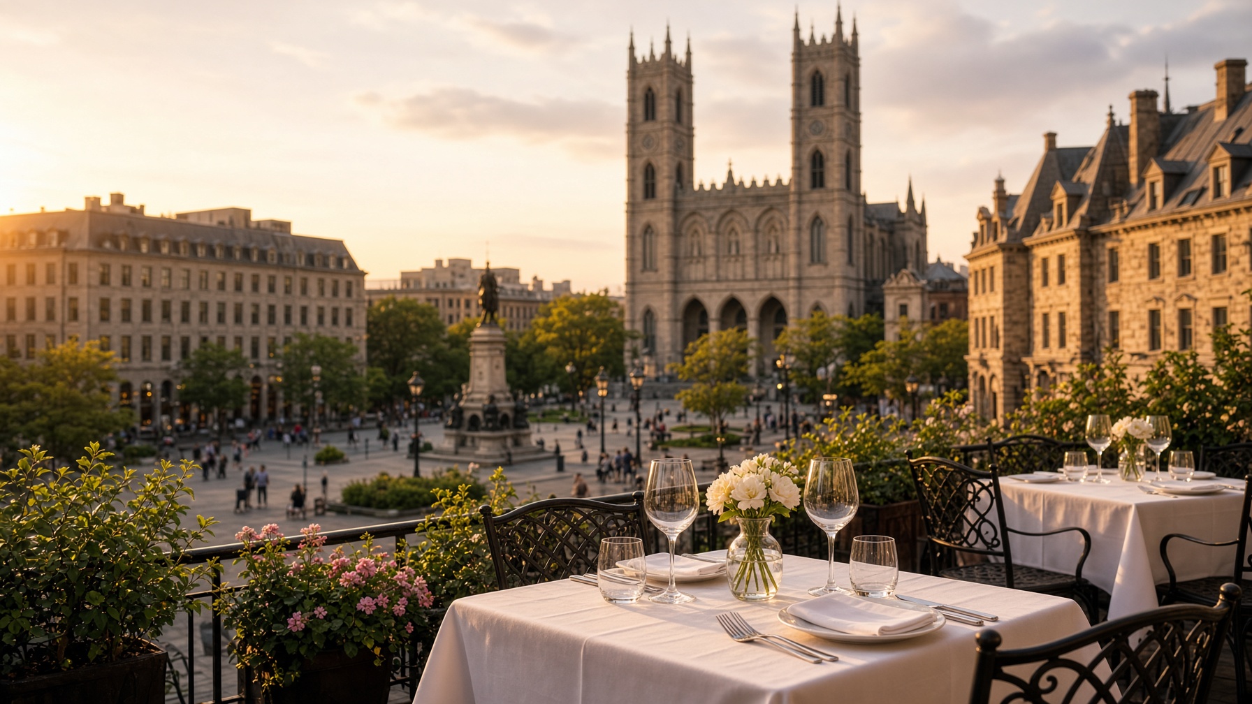 Terrasse sur la place d'Armes